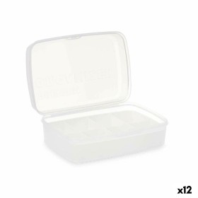 Boîte à compartiments Kinvara Blanc Transparent Plastique (12 Unités)