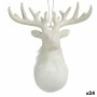 Christmas bauble Krist+ White Plastic Glitter Reindeer 14 x 15,5 x 7 cm (24 Units)