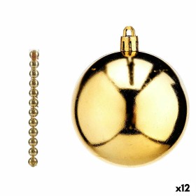 Set of Christmas balls Krist+ Golden PVC Ø 7 cm (12 Units)