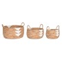 Set de basket DKD Home Decor Blanc Naturel Corde Herbier marin (3 Pièces)