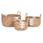 Basket set DKD Home Decor White Natural Rope Seagrass (3 Pieces)