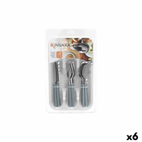 Cutlery Set Kinvara Grey Silver Stainless steel Plastic 22,5 x 37,5 x 4,5 cm (6 Units)