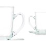 Tasse avec sous-tasse Vivalto Transparent verre 200 ml (6 Unités)