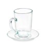 Tasse avec sous-tasse Vivalto Transparent verre 200 ml (6 Unités)
