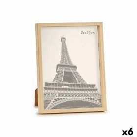 Cadre photo Gift Decor Marron Naturel Plastique (6 Unités)