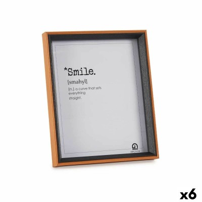 Photo frame Gift Decor Brown Black Crystal MDF Wood (6 Units)