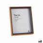 Photo frame Gift Decor Brown Black Crystal MDF Wood (6 Units)