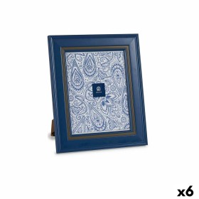 Photo frame Gift Decor Blue Crystal Plastic (6 Units)