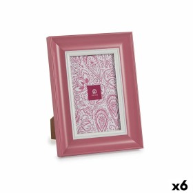 Cadre photo Gift Decor Rose Verre Plastique (6 Unités)