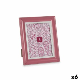 Photo frame Gift Decor Pink Crystal Plastic (6 Units)