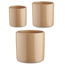 Set of pots Ibergarden Beige Clay Cylinder Ø 14 cm Ø 22 cm Ø 17 cm 22 x 19 x 22 cm 3 Pieces