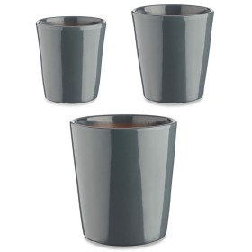 Set of pots Ibergarden Anthracite Clay Cónica Ø 14 cm Ø 22 cm Ø 17 cm 22,5 x 21 x 22,5 cm 3 Pieces