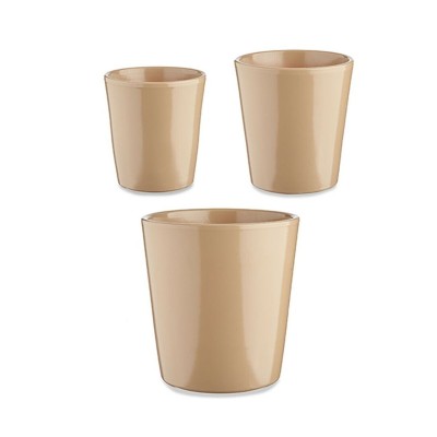 Set of pots Ibergarden Beige Clay Cónica Ø 14 cm Ø 22 cm Ø 17 cm 22 x 21 x 22 cm 3 Pieces
