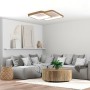 LED Flush-fitting ceiling light KSIX Phenomena 45 W 45 x 45 x 10 cm Brown Wood (3000k - 6000k)