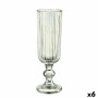 Champagne glass Vivalto Green Glass 160 ml Stripes (6 Units)