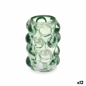 Bougeoir Gift Decor Vert Verre 8,4 x 12,5 x 8,4 cm Microsphères (12 Unités)