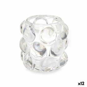 Bougeoir Gift Decor Transparent Verre 8,4 x 9 x 8,4 cm Microsphères (12 Unités)