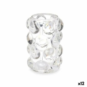 Bougeoir Gift Decor Transparent Verre 8,4 x 12,5 x 8,4 cm Microsphères (12 Unités)