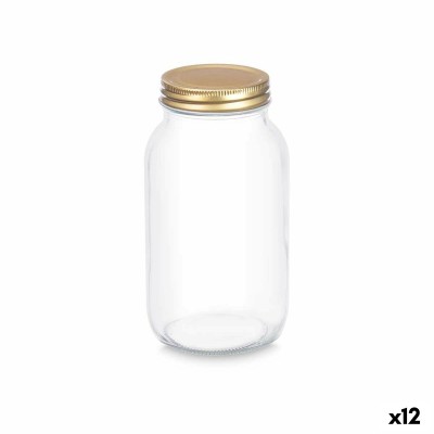 Jar Vivalto Transparent Golden 950 ml (12 Units)