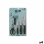 Knife Set Quttin Nero Black 5 Pieces (4 Units)