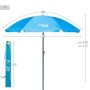 Umbrella Aktive Blue Ø 180 cm 180 x 187,5 x 180 cm 180 x 190 x 180 cm UV50 (12 Units)