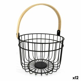 Panier Multi-usages Quttin Rustic Ronde 4 mm 28 x 26,5 x 22 cm (12 Unités)