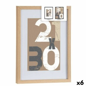 Photo frame Gift Decor Natural Glass MDF Wood 30 x 40 cm (6 Units)