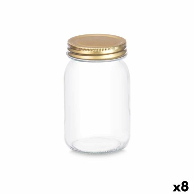Jar Vivalto Transparent Golden 500 ml (8 Units)
