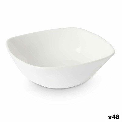 Snack Bowl Vivalto White Opaline glass Squared 11 x 4 x 11 cm (48 Units)