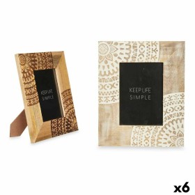 Photo frame Gift Decor White Brown Mango wood Mandala 22,3 x 28 x 1,5 cm (6 Units)