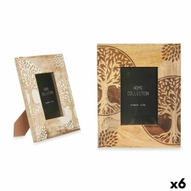 Photo frame Gift Decor White Brown Mango wood Tree of Life (6 Units)