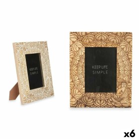 Photo frame Gift Decor White Brown Mango wood Buddha (6 Units)