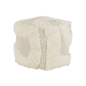 Footrest Home ESPRIT Beige Boho 45 x 45 x 45 cm