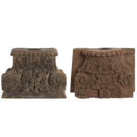 Candleholder Home ESPRIT Teak 26 x 26 x 30 cm (2 Units)