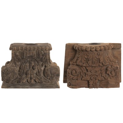 Candleholder Home ESPRIT Teak 26 x 26 x 30 cm (2 Units)