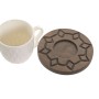 Piece Coffee Cup Set Home ESPRIT White Dark brown Bamboo Porcelain 90 ml 6 Pieces