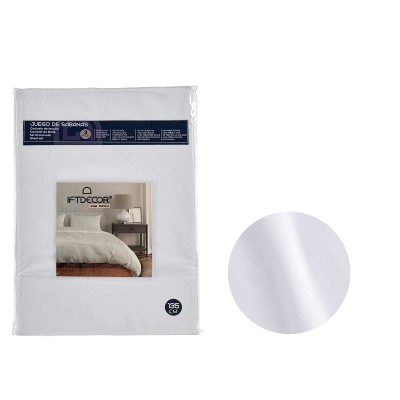 Jeu de draps Gift Decor Blanc Gris Lit ½ persones 3 Pièces