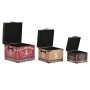 Set de boîtes décoratives Home ESPRIT Marron Multicouleur Polyuréthane Bois Vintage (3 Pièces)