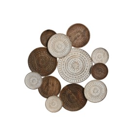 Wall Decoration Home ESPRIT White Dark brown Mandala Arab Aged finish 74 x 5 x 76 cm