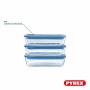Ensemble de Boîtes à Lunch Pyrex Bleu Transparent 800 ml 3 Pièces