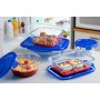 Food Preservation Container Pyrex Blue Transparent Rectangular