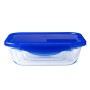 Récipient de Conservation des Aliments Pyrex Bleu Transparent Rectangulaire
