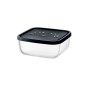 Lunch box Borgonovo Igloo lines Black Transparent Glass 1,8 L (12 Units)