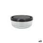 Boîte à lunch Borgonovo Igloo lines Noir Transparent verre 320 ml (12 Unités)