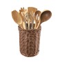 Pot for Kitchen Utensils My Bar RATTAN polypropylene 15 x 15 x 19 cm (12 Units)