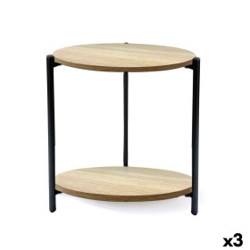 Side table MobleKit Black Metal Wood 40 x 42 cm (3 Units)