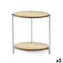 Table d'appoint MobleKit Blanc Métal Bois 40 x 42 cm (3 Unités)