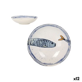 Deep Plate La Mediterránea Peixe 2.0 Multicolour Ceramic Ø 21 cm (12 Units)
