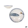 Deep Plate La Mediterránea Peixe 2.0 Multicolour Ceramic Ø 21 cm (12 Units)
