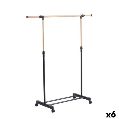 Extendable Coat Rack Inde Brown Black 145 x 43 x 90 cm (6 Units)